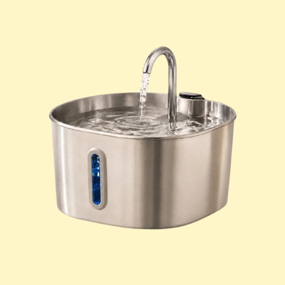 Fontaine à eau sans fil pour chat — 2,2L inox