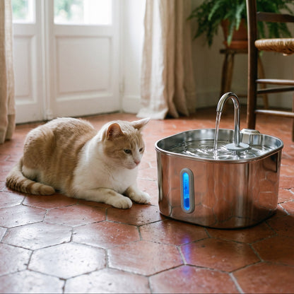 Fontaine à eau pour chat - 2,2L en inox