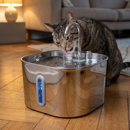 Fontaine à eau pour chat - 2,2L en inox
